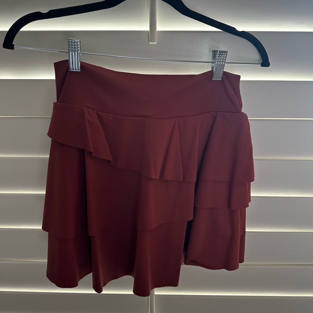 Elegant Burgundy Layered Skirt